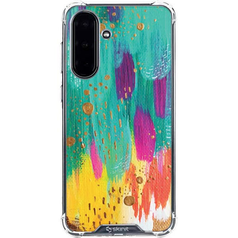 Turquoise Brush Stroke by Etta Vee Galaxy A36 5G Clear Case